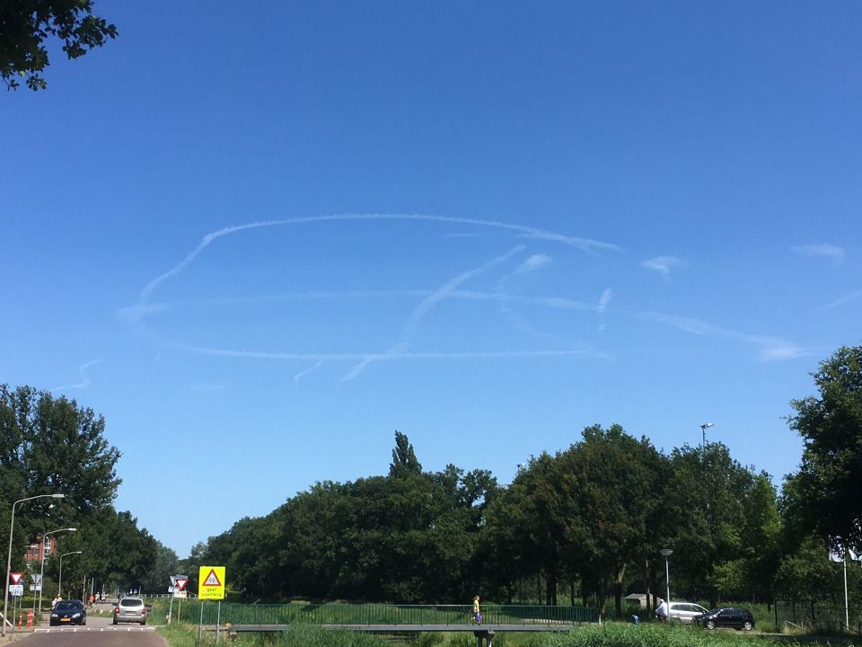 Tekening in de lucht foto