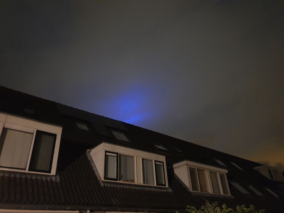 Blauwe lichtvlek foto