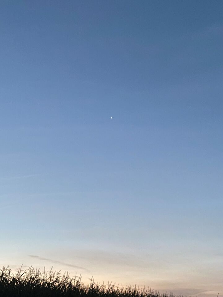 Een wit stilstaand lichtpunt in ochtend zichtbaar. foto