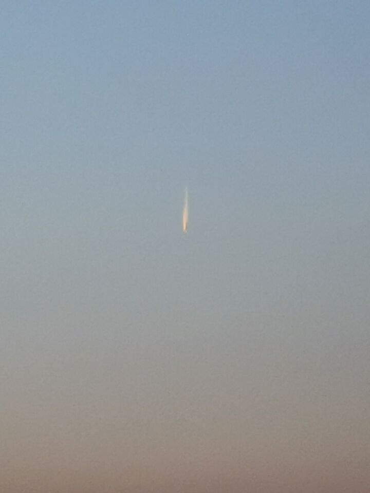Een object, raket of een komeet foto
