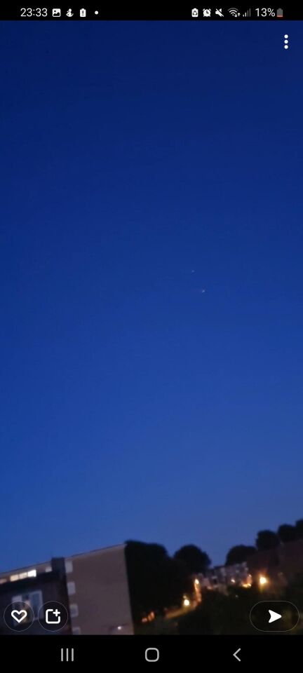 Together with a friend we saw two round, metalic object moving fast against wind foto