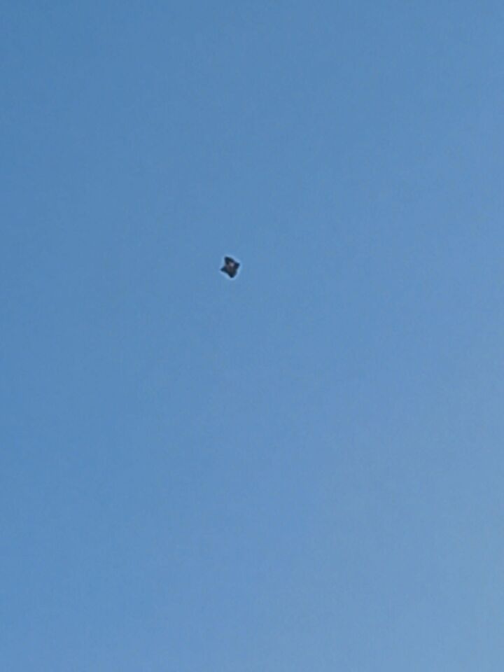 Blijven stil hangen zonder touw of wat er aan foto