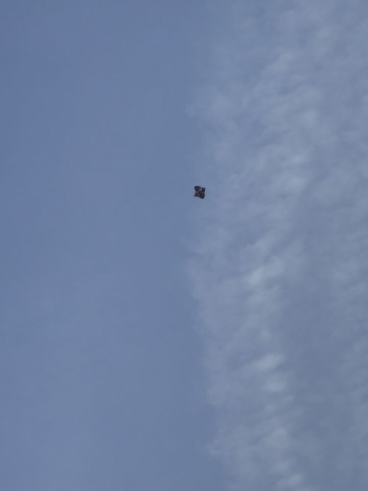 Blijven stil hangen zonder touw of wat er aan foto