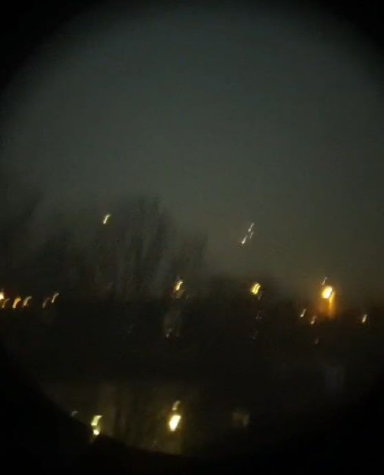 Een aantal lichten die bewogen, verdwenen en opnieuw tevoorschijn kwamen. foto
