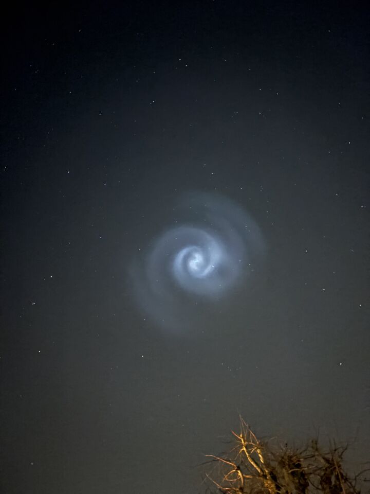 Spiraalvormige ster roterend overvliegend foto