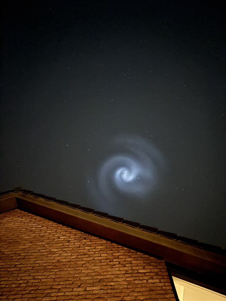 Spiraalvormige ster roterend overvliegend foto