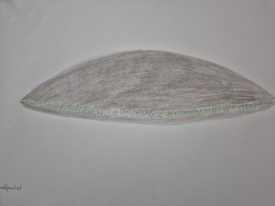 Licht ovaal metaalkleur object met licht als flankerende sterren foto