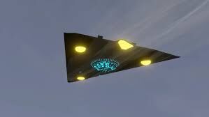 Een zwarte drone of tr3b vloog rondjes boven me huis foto