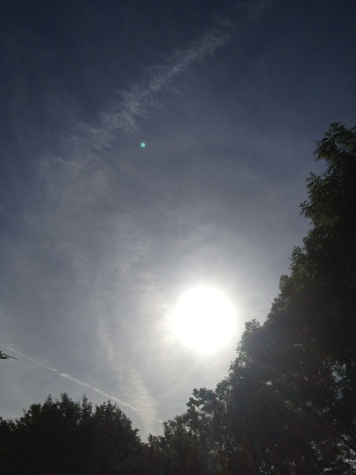 Wit/Blauwe bol boven Zeumeren (Gelderland) foto