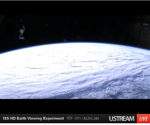 UFO`s op de live stream van de Space Cam ISS foto
