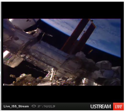 UFO`s op de live stream van de Space Cam ISS foto