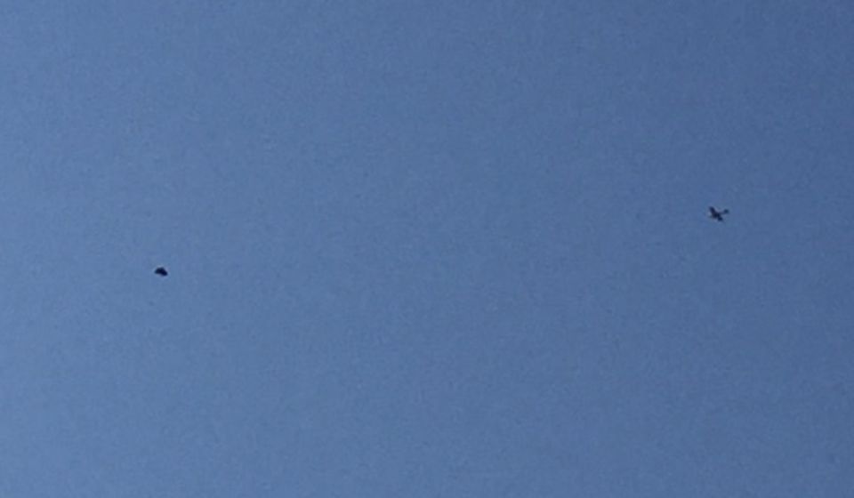 UFO achtervolgd door vliegtuig op de Koog foto