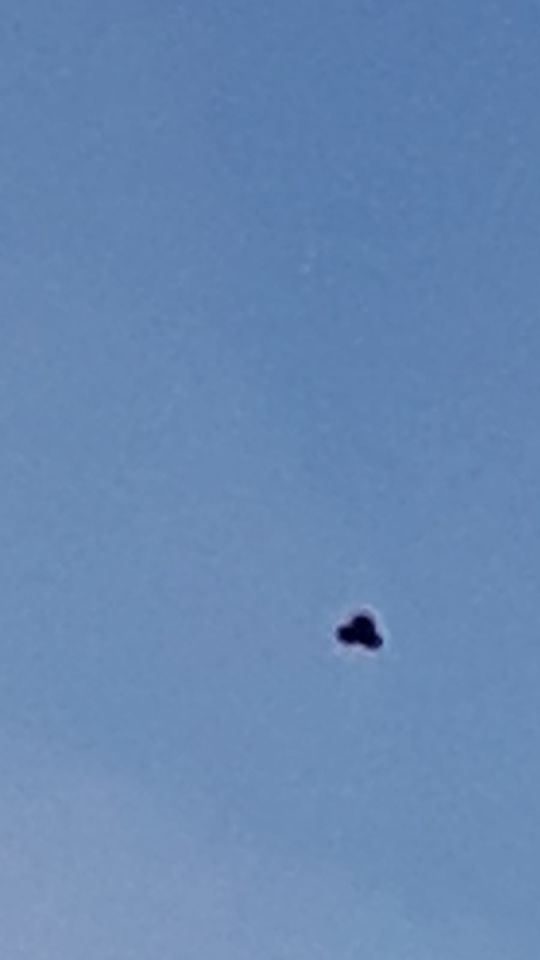 Zwarte driehoekig snel vliegend object foto