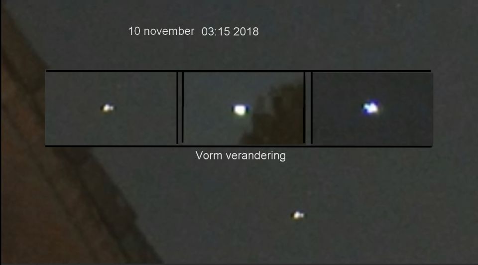 Gefilmd, een knipperend licht veranderd van vorm foto