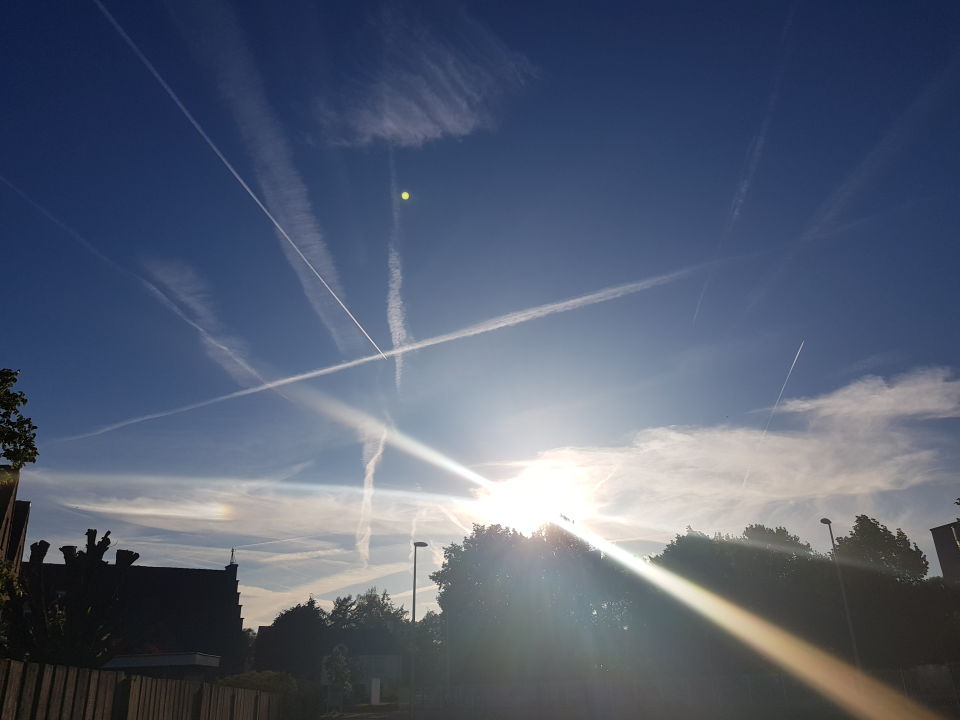 Gele bol op verschillende posities bij zon. foto