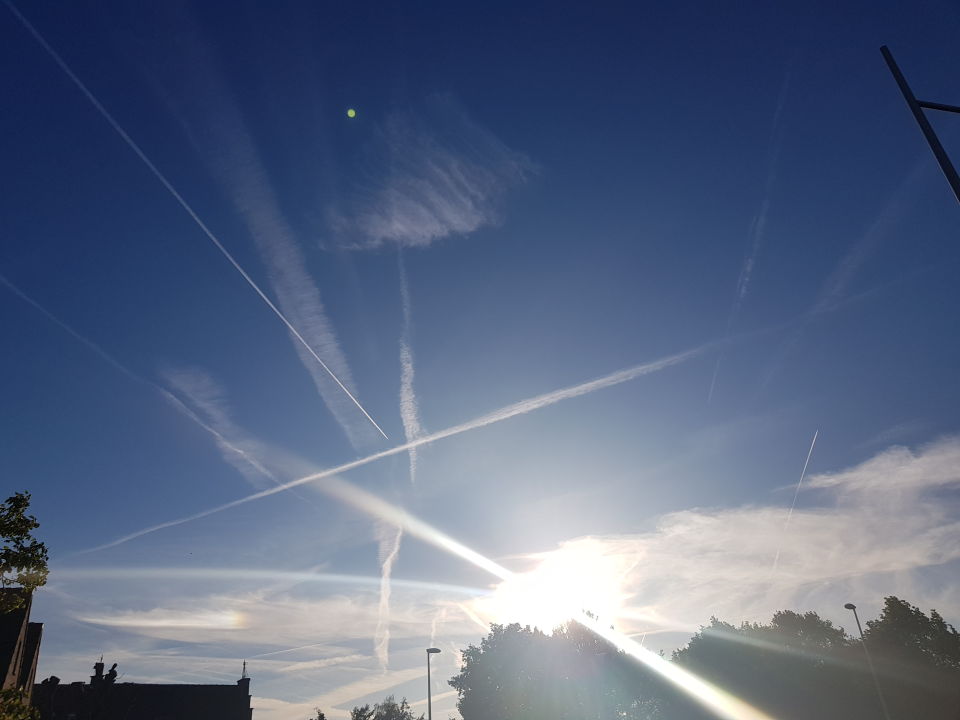 Gele bol op verschillende posities bij zon. foto