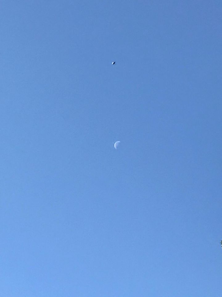 Ufo op foto genomen boven de maan foto