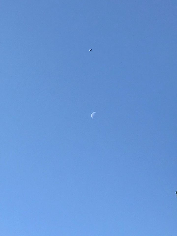 Ufo op foto genomen boven de maan foto