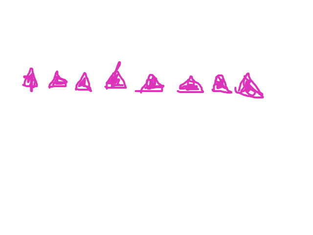 8 paarse lichten in de vorm van een driehoek schets