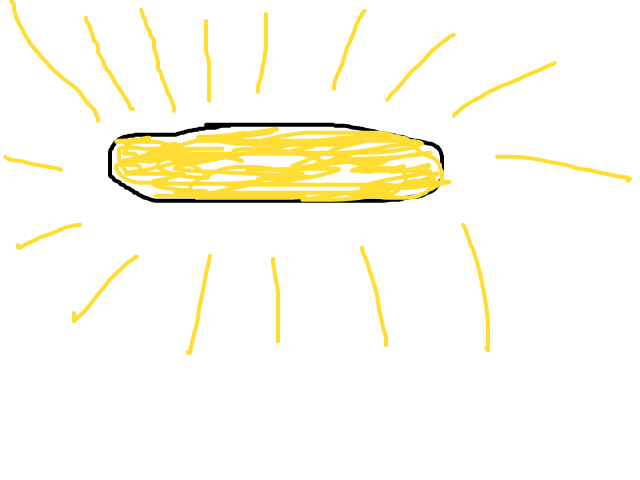 Lichtgevende witte bol eerst en sigaarvormige kort na elkaar gezien. schets