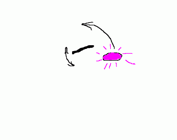 Roze lichtgevende pulserende schijven schets