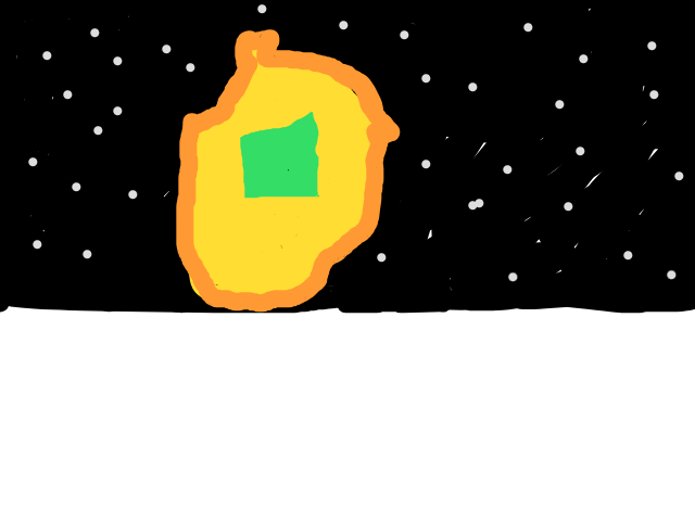 Oranje schaal in de lucht schets