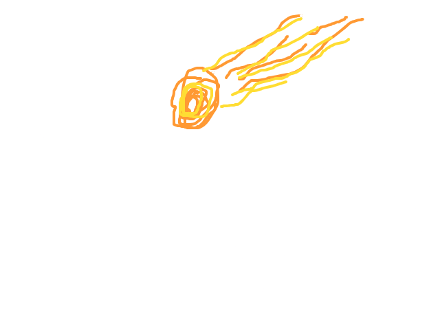 Grote vlammende vuurbol boven Heerlen 18.50 uur schets