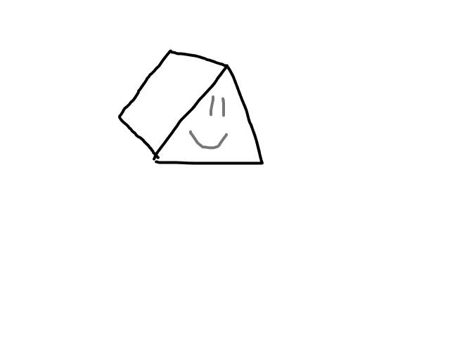 Donkere piramide met piramide achtige form schets