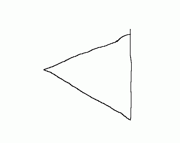Snel vliegend driehoekig object schets