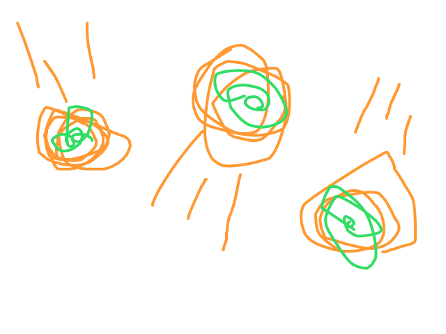 Oranje licht dat groott opgloeide na een tijdje werd het groen schets